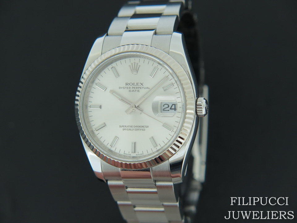 Rolex Date Silver Dial 115234 (1)