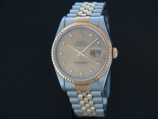 Rolex Datejust Gold/Steel Champagne Diamond Dial