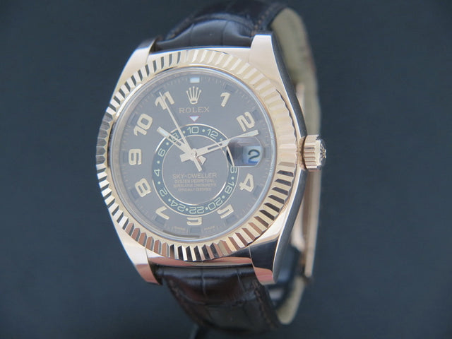 Rolex Sky-Dweller Everose Gold Leather Strap