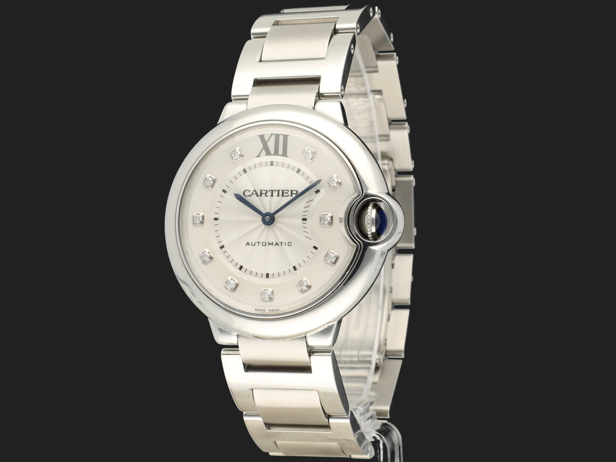 Cartier Ballon Bleu Silver Diamond Dial 36mm WE902075  (1)