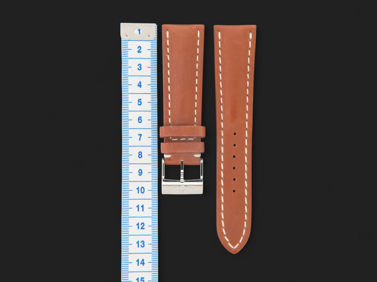 Breitling Brown leather strap 24-20MM with buckle NEW (1)