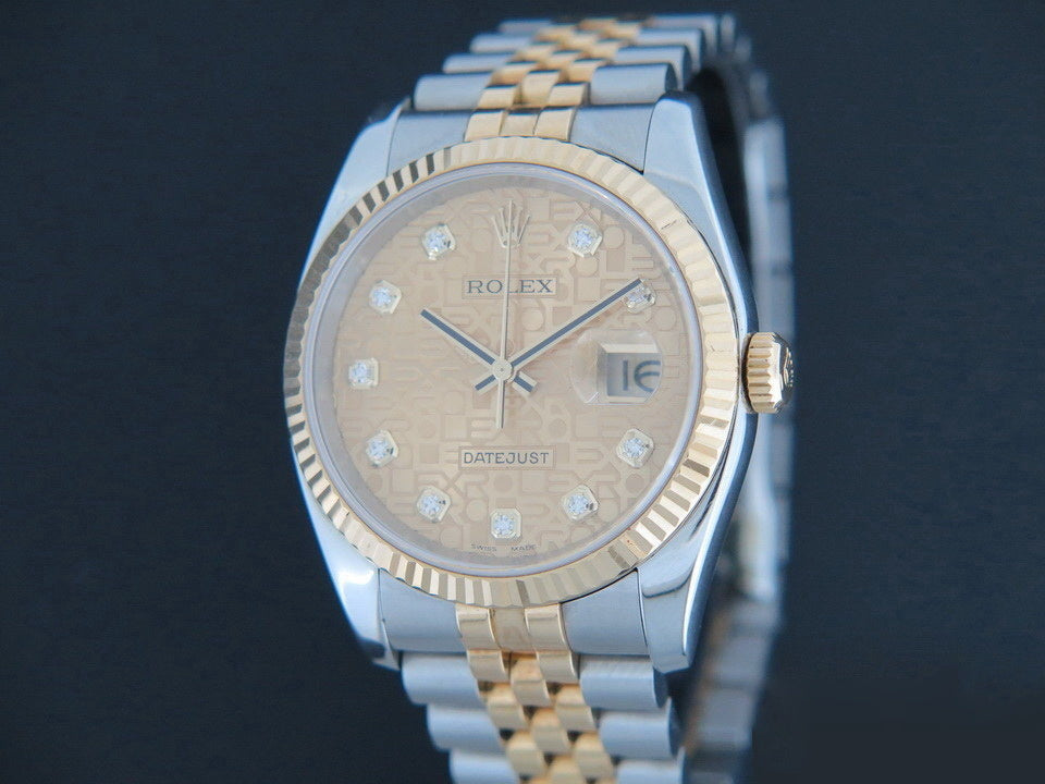 Rolex Datejust Gold/Steel Champagne Diamond Dial 116233 (1)