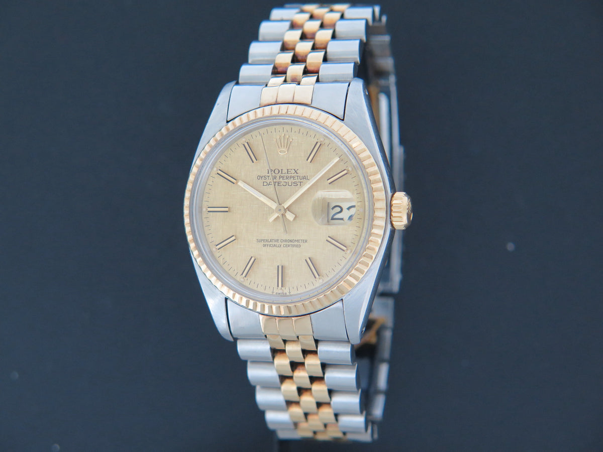 Rolex Datejust Gold/Steel Linen Dial 16013 (1)