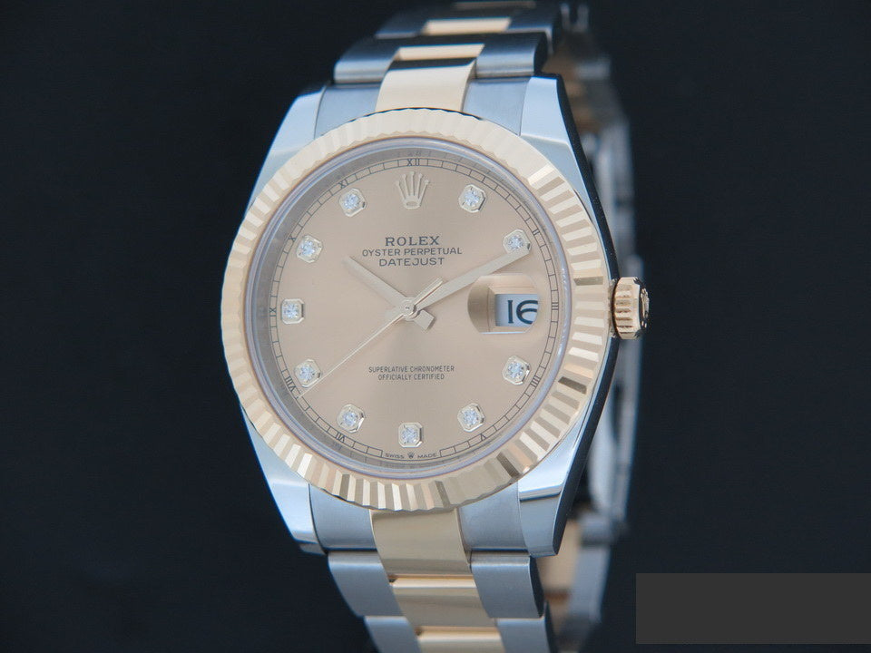 Rolex Datejust 41 Gold/Steel Champagne Diamond Dial 126333 NEW (1)