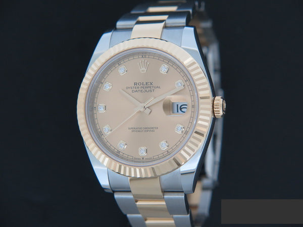 Rolex Datejust 41 Gold/Steel Champagne Diamond Dial