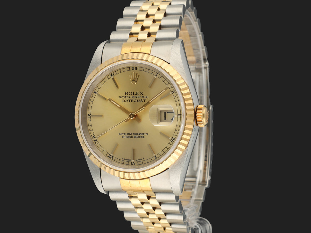Rolex Datejust 36 Gold/Steel Champagne Dial 16233 (1)