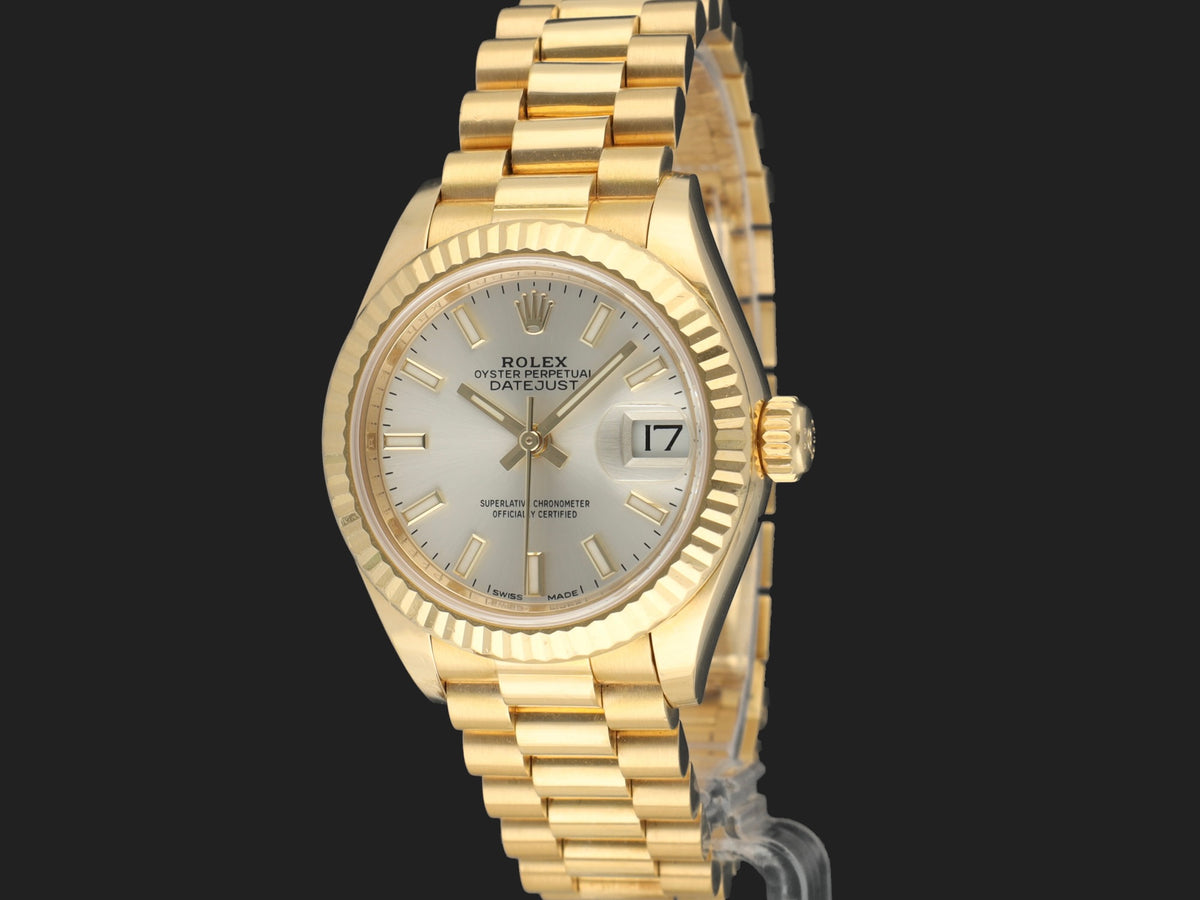 Rolex Datejust Lady 28 Yellow Gold Silver Dial 279178 (1)