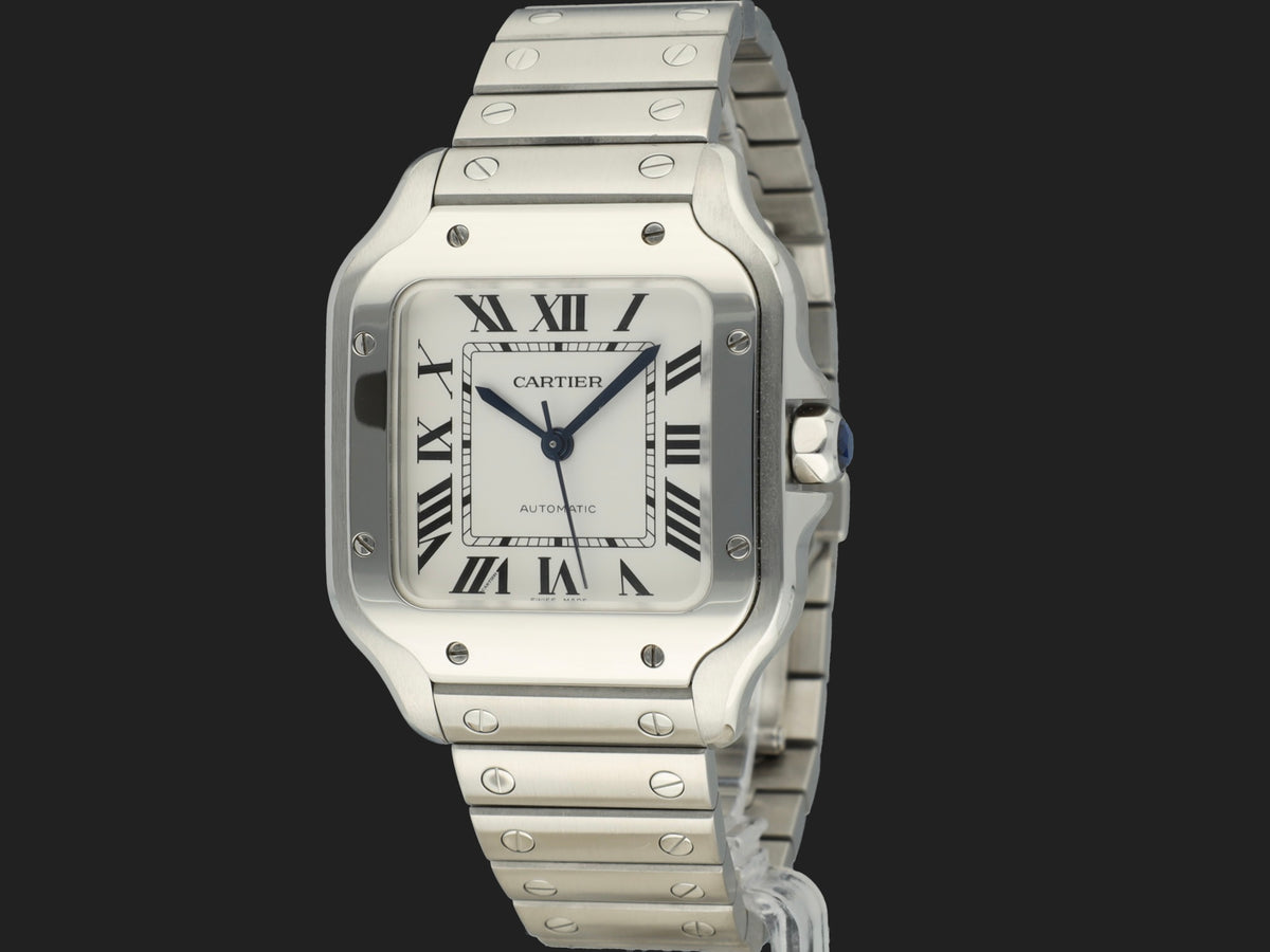 Cartier Santos Medium Silver Roman Dial WSSA0029 (1)