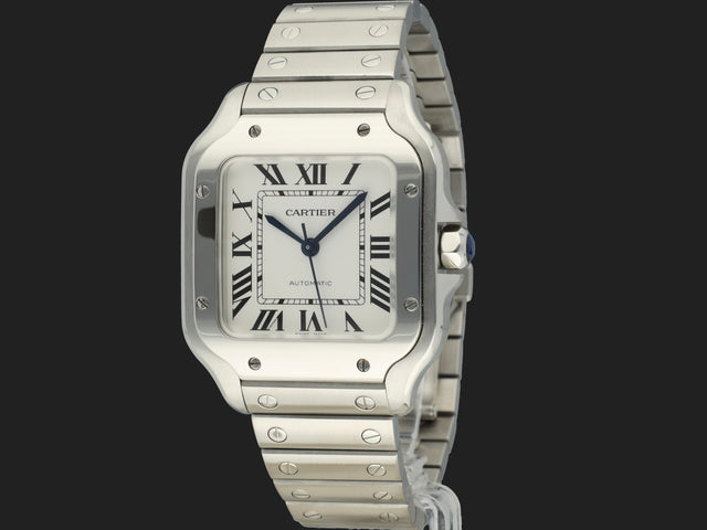 Cartier Santos Medium Silver Roman Dial
