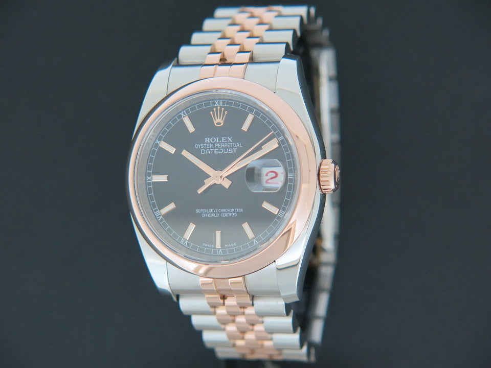 Rolex Datejust Everose/Steel Black Dial 116201 (1)