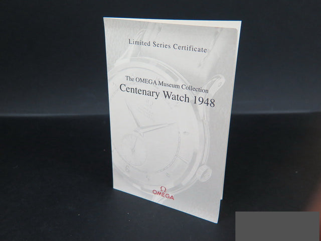 Omega Certificate for Centenary Watch