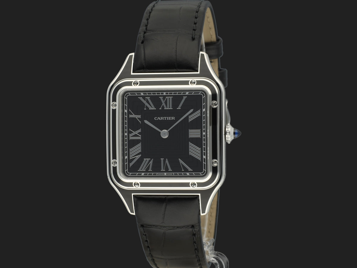 Cartier Santos-Dumont Black Lacquer WSSA0046 / 4298 NEW  (1)