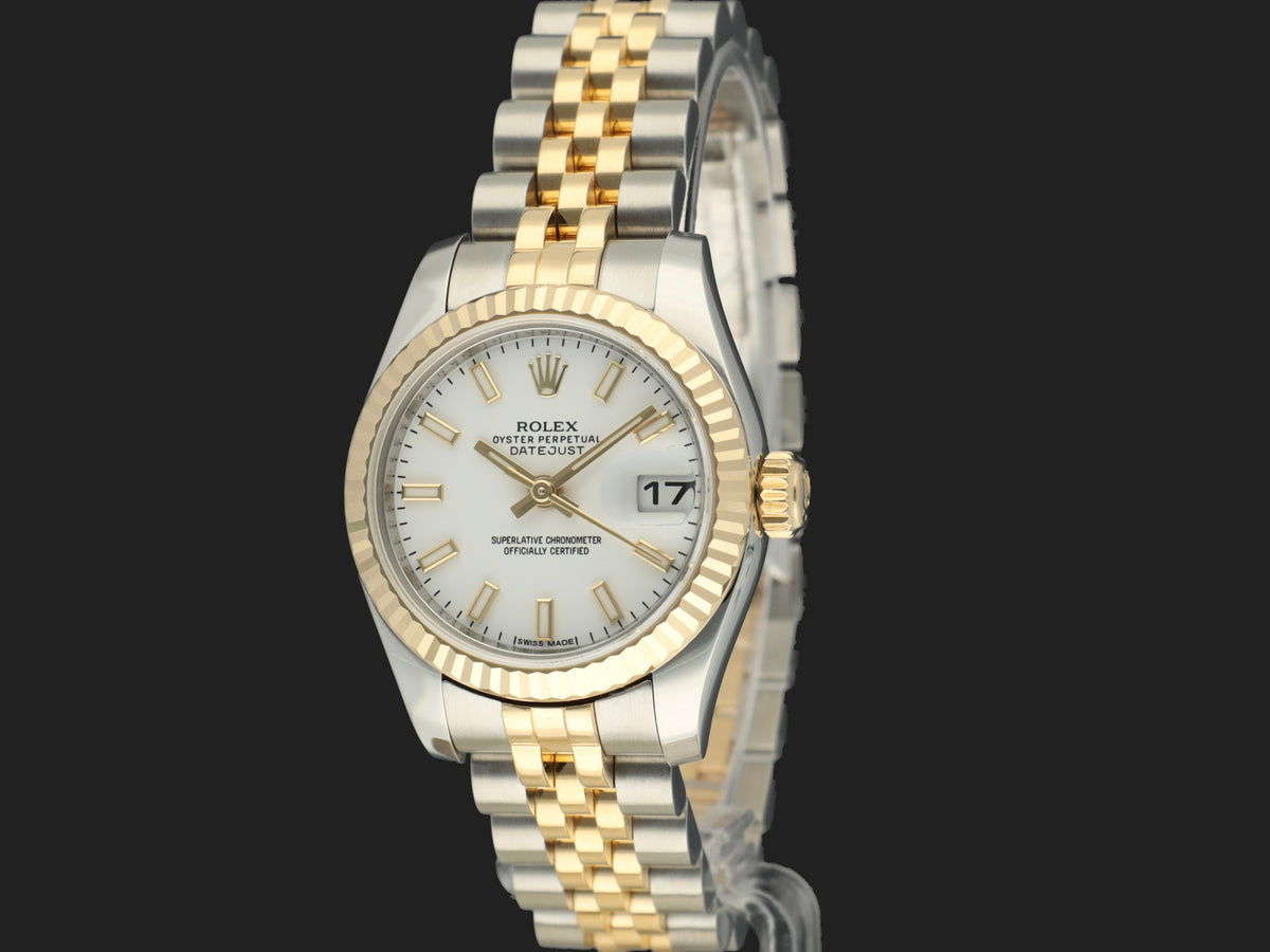 Rolex Lady-Datejust 26 Gold/Steel White Dial 179173 (1)