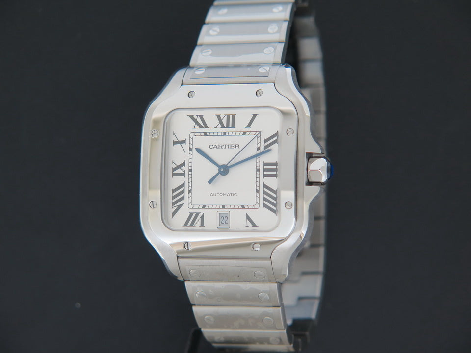 Cartier Santos Large Date Steel Roman Dial NEW WSSA0018 / 4072 (1)