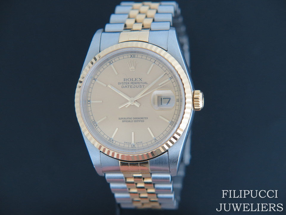 Rolex Datejust Gold/Steel Champagne Dial 16233 (1)