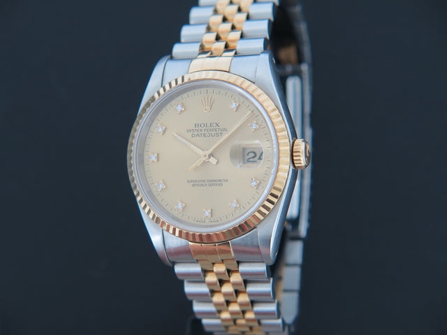 Rolex Datejust Gold/Steel Champagne Diamond Dial