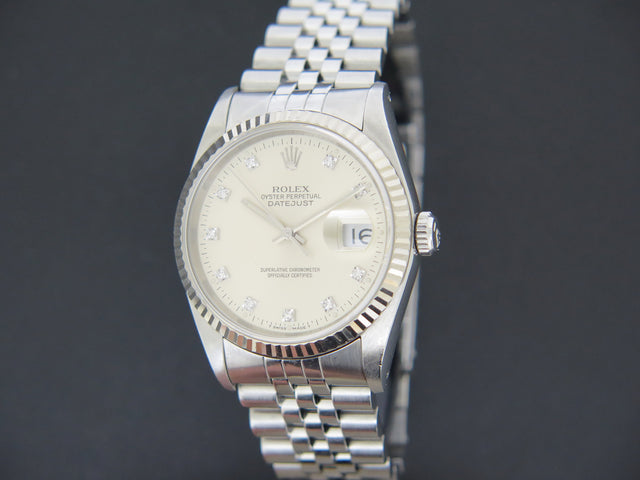 Rolex Datejust Silver Diamond Dial