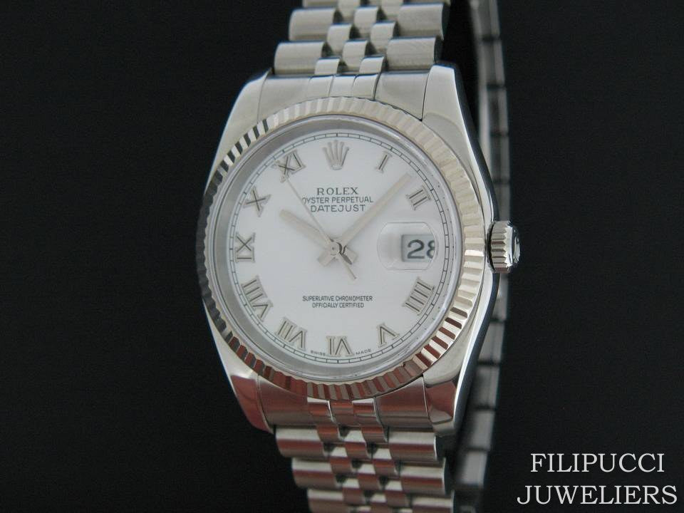 Rolex Datejust White Roman 116234  (1)