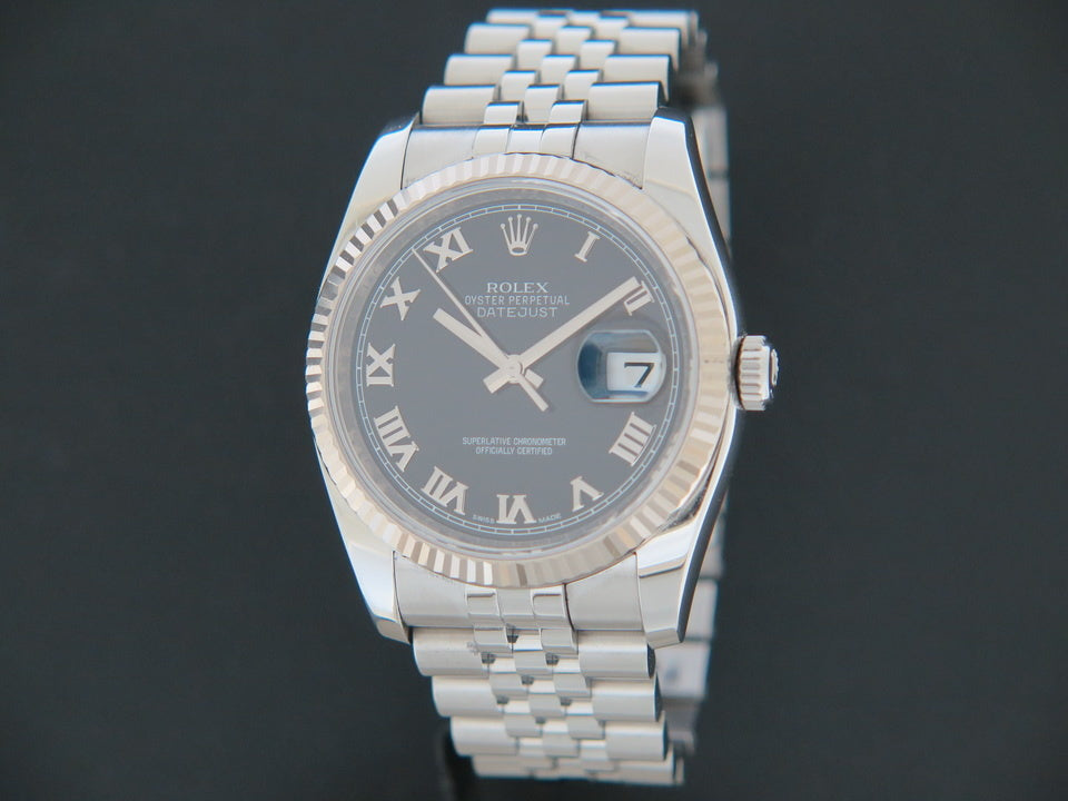 Rolex Datejust  Black Roman Dial 116234  16233 (1)