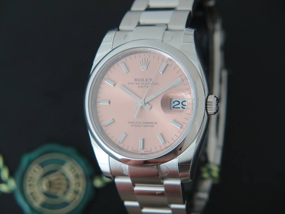 Rolex Date Pink Dial NEW 115200   (1)