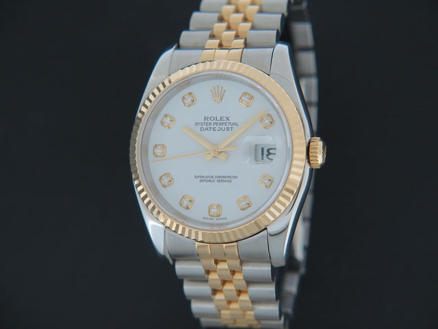 Rolex Datejust Gold/Steel White Diamond Dial