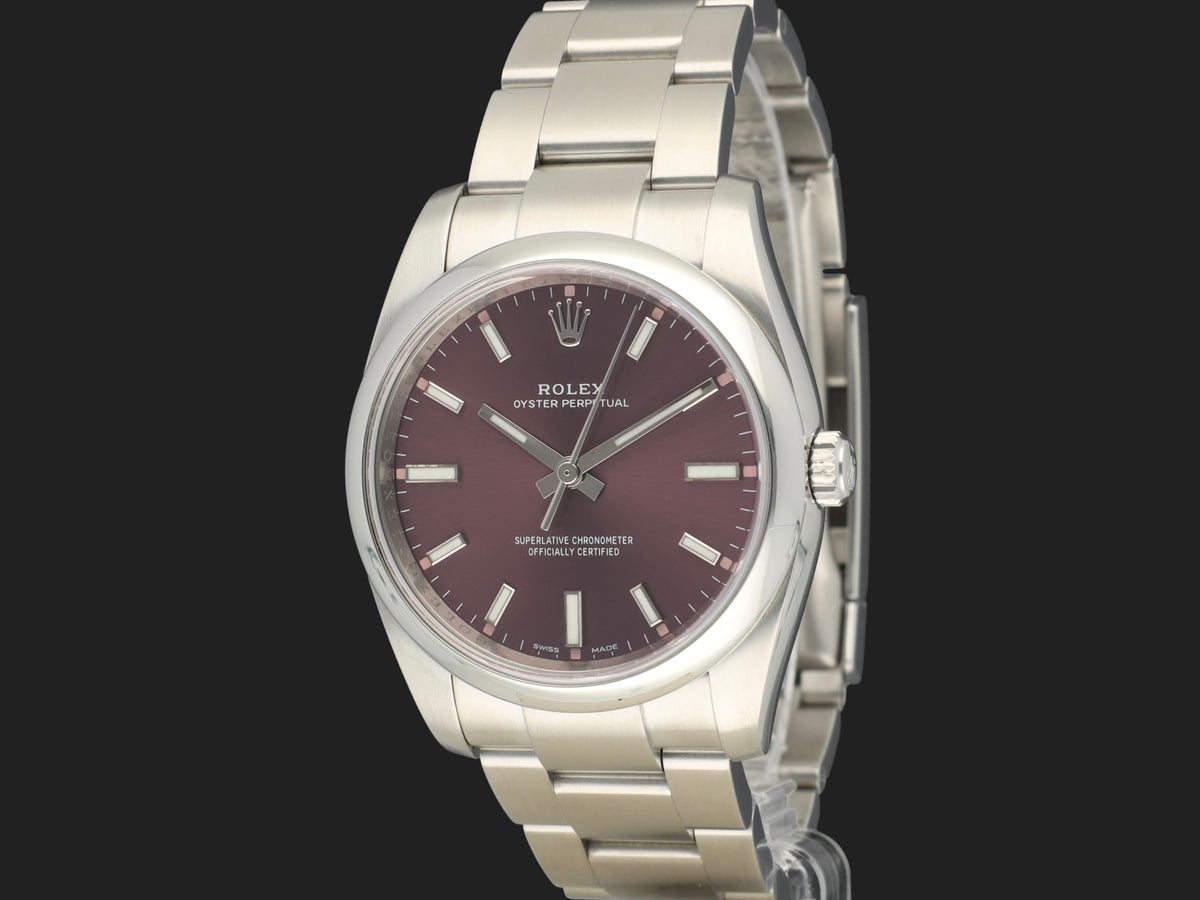 Rolex Oyster Perpetual 34 Red Grape Dial 114200  (1)