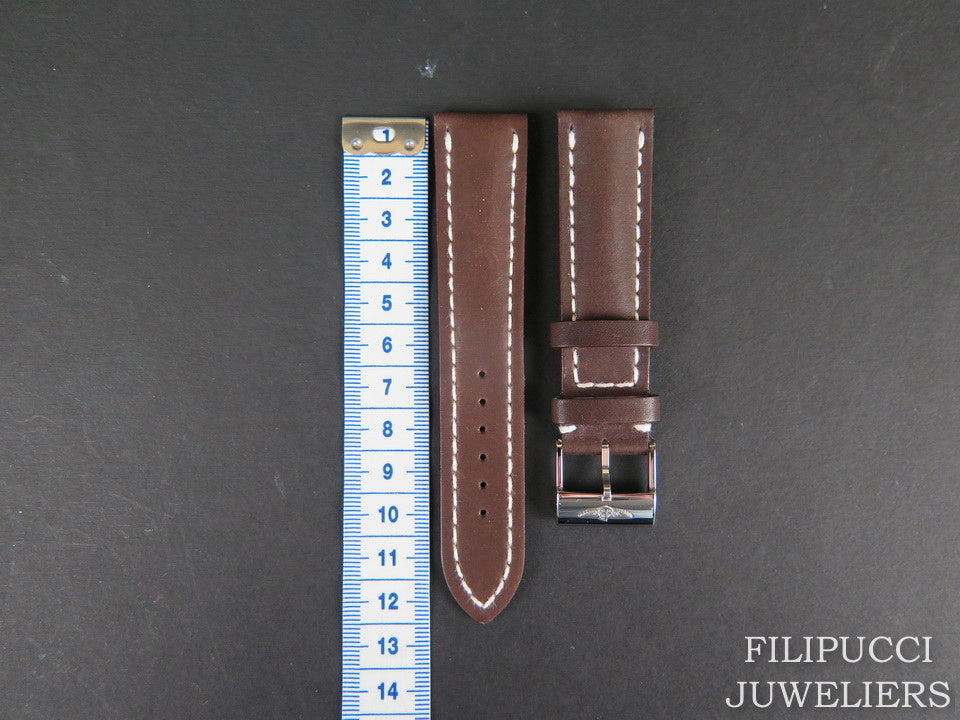 Breitling Brown Leather Strap 22-20MM with buckle NEW (1)