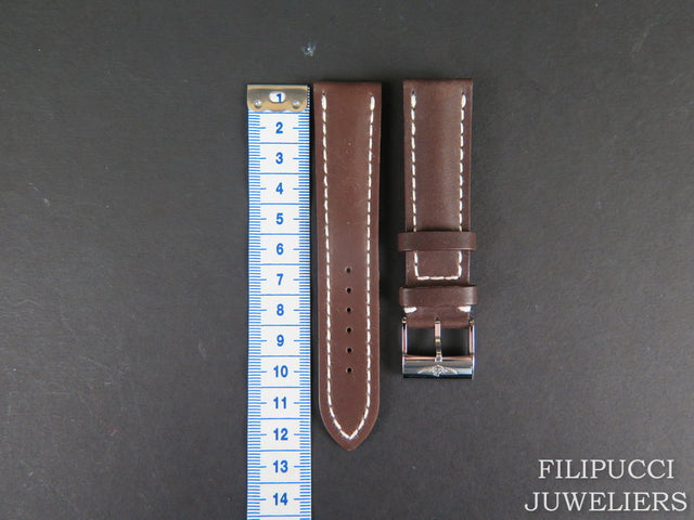 Breitling Brown Leather Strap 22-20MM with buckle NEW