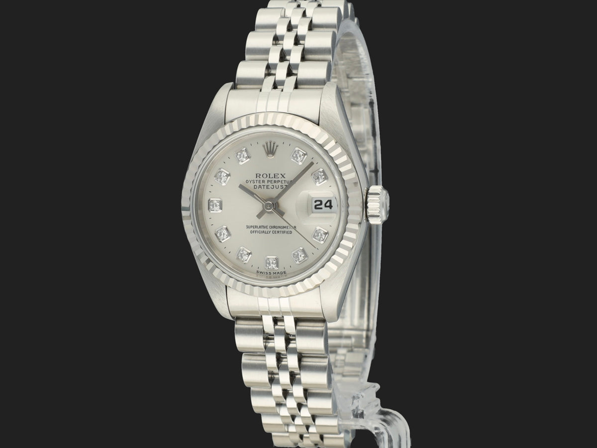 Rolex Lady-Datejust 26 Silver Diamond Dial 69174 (1)