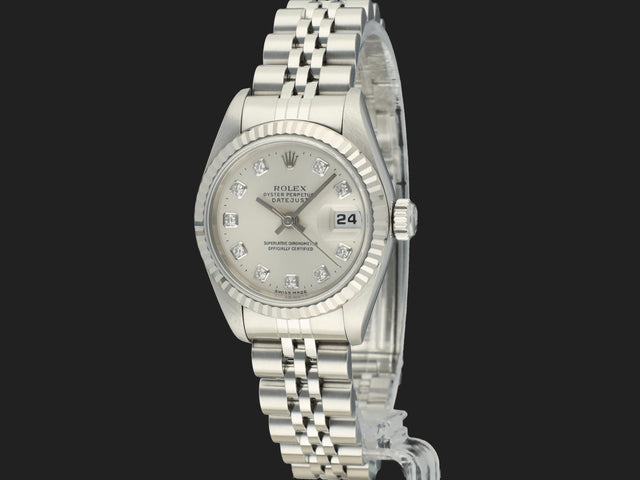 Rolex Lady-Datejust 26 Silver Diamond Dial