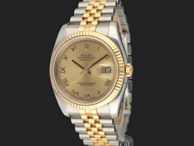 Rolex Datejust Gold/Steel Champagne Roman Dial