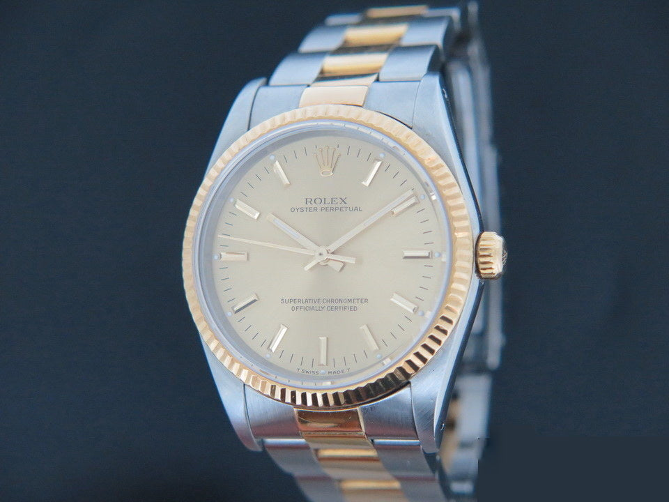 Rolex Oyster Perpetual Gold/Steel 14233 Champagne Dial  (1)