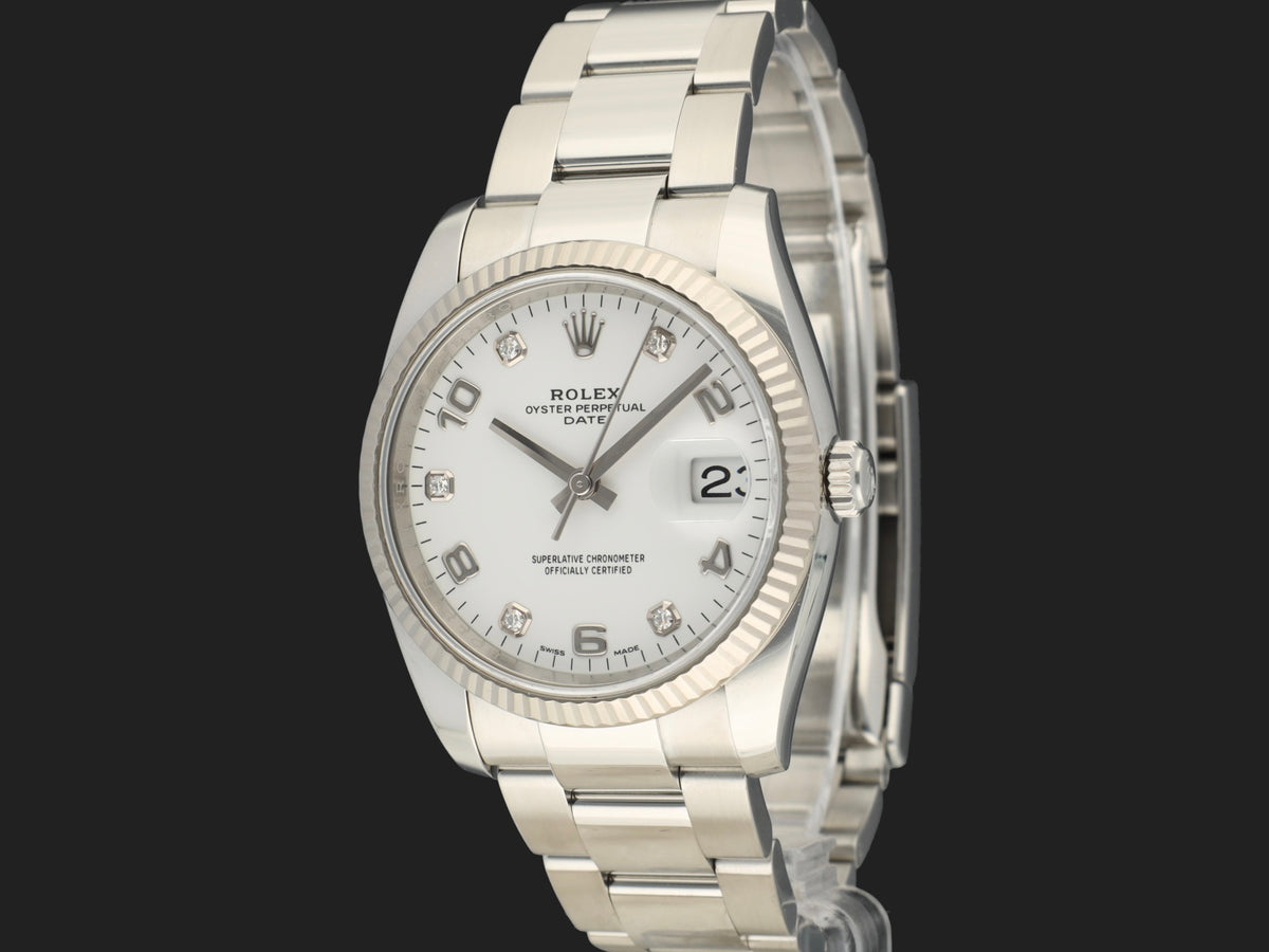 Rolex Date White Diamond Dial 115234 (1)