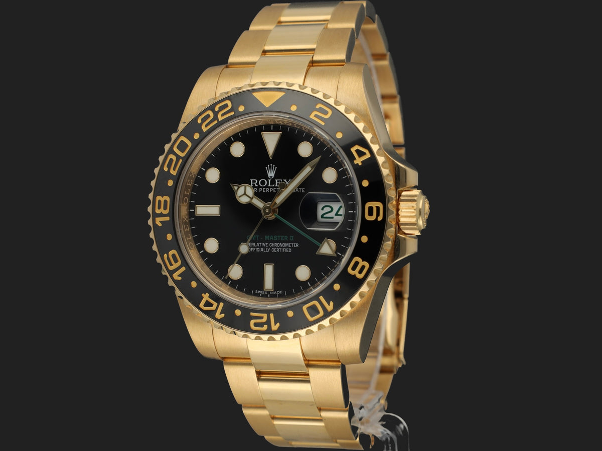 Rolex GMT-Master II Yellow Gold Black Dial 116718LN (1)