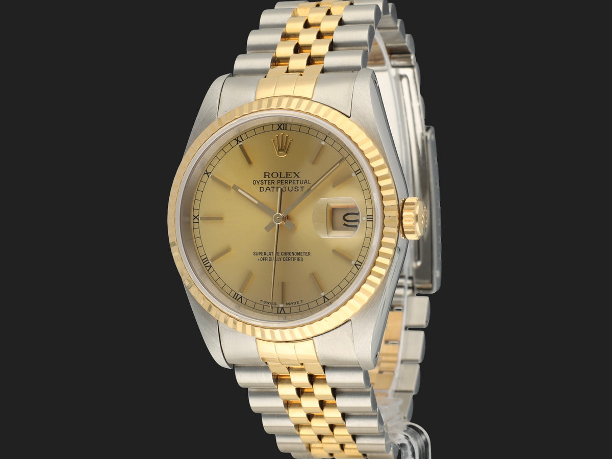 Rolex Datejust Gold/Steel Champagne Dial 16233 (1)