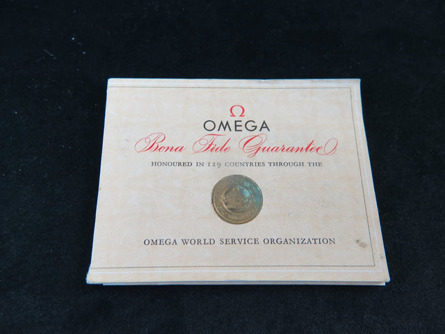 Omega Vintage Bona Fide Blanco Warranty Booklet
