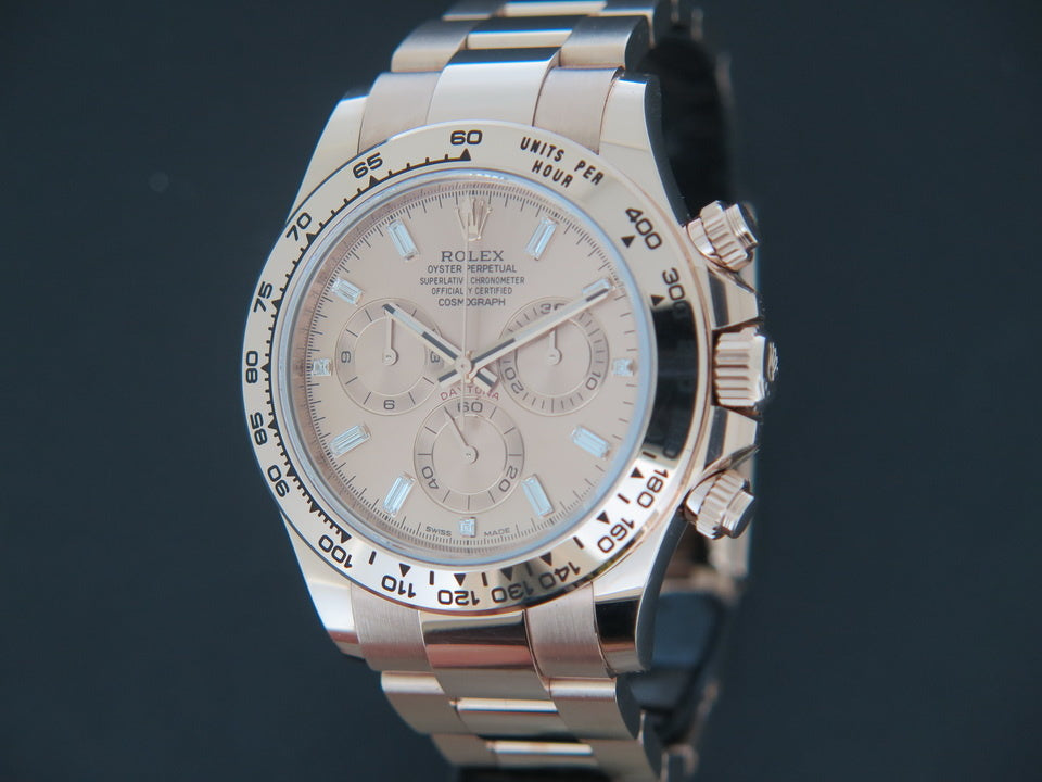 Rolex Daytona Everose 116505 Sundust Baguette Dial (1)