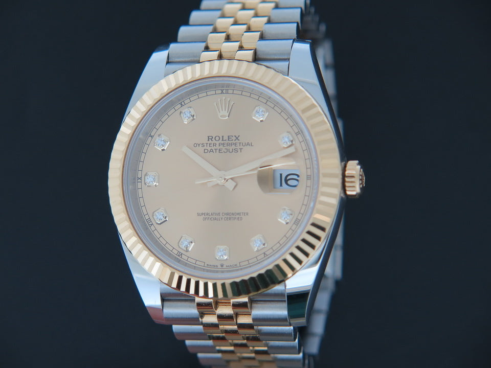 Rolex Datejust 41 Gold/Steel Champagne Diamond Dial 126333 (1)