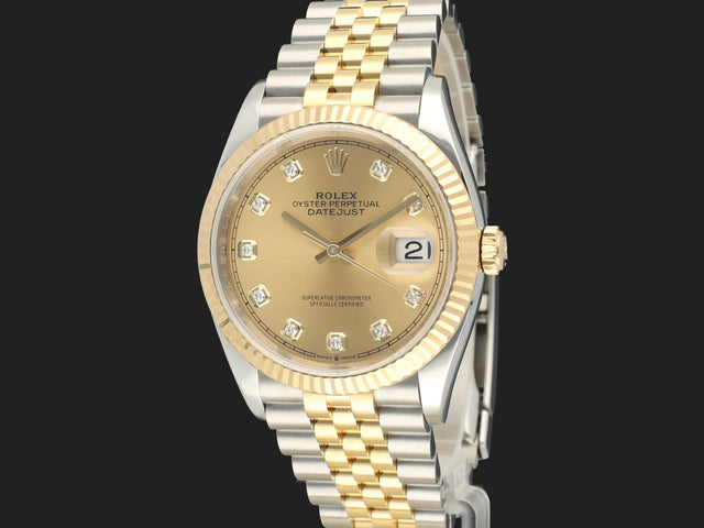 Rolex Datejust 36 Gold/Steel Champagne Diamond Dial