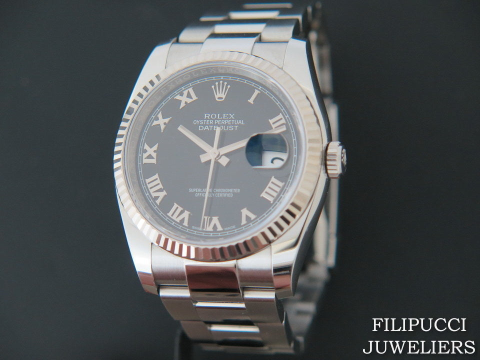 Rolex Datejust  Black Roman Dial 116234 (1)