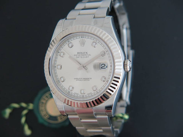 Rolex Datejust II Silver Diamond Dial NEW