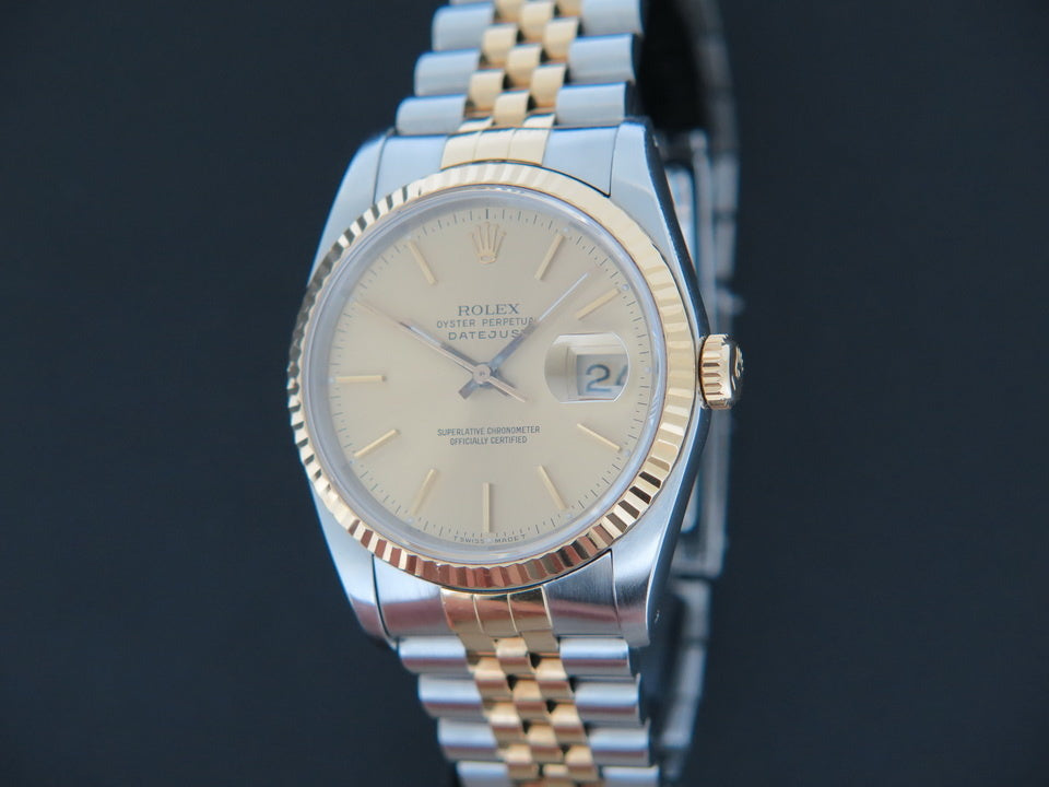 Rolex Datejust Gold/Steel Champagne Dial 16233 (1)