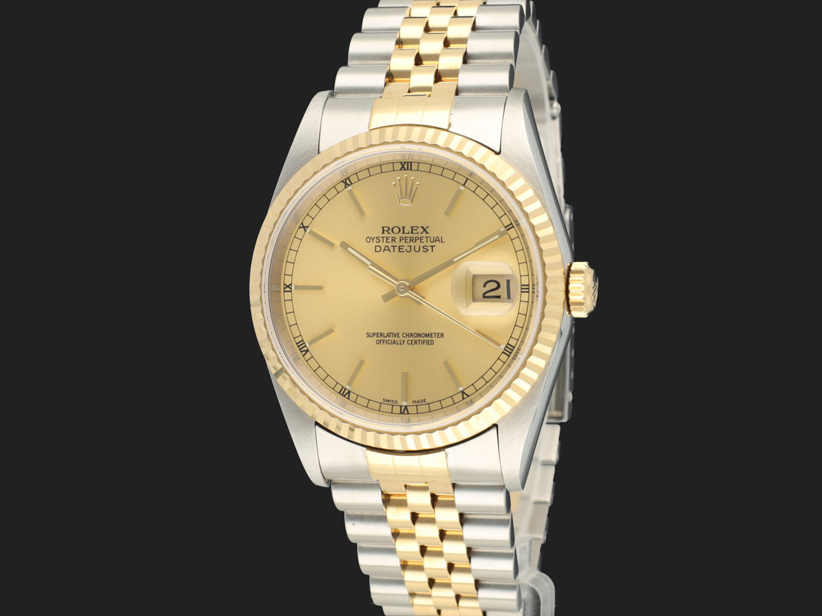 Rolex Datejust 36 Gold/Steel Champagne Dial 16233 (1)