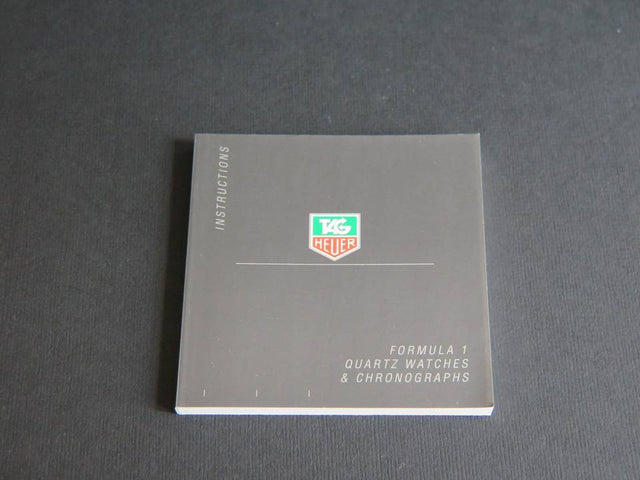 Tag Heuer Instructions Formula 1 Quartz Watches & Chronographs Booklet
