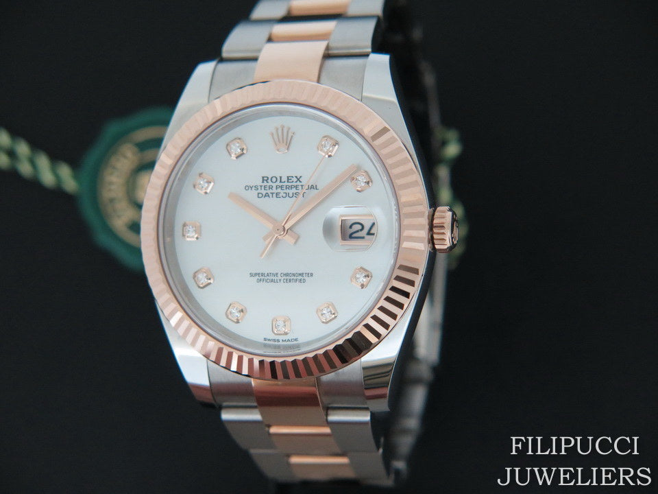 Rolex Datejust 41 Everose/Steel MOP Diamond Dial 126331 (1)