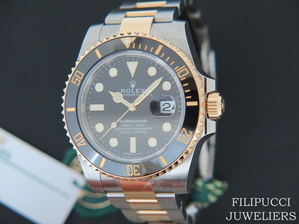 Rolex Submariner Date Gold/Steel NEW 116613LN   Black Dial With Stickers (1)