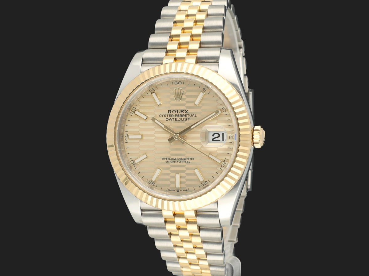 Rolex Datejust 41 Gold/Steel Champagne Fluted Motif Dial 126333 (1)