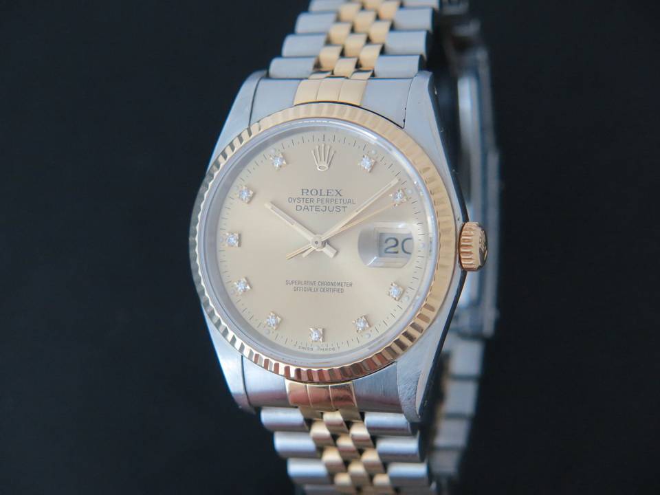 Rolex Datejust Gold/Steel Diamonds 16233 (1)