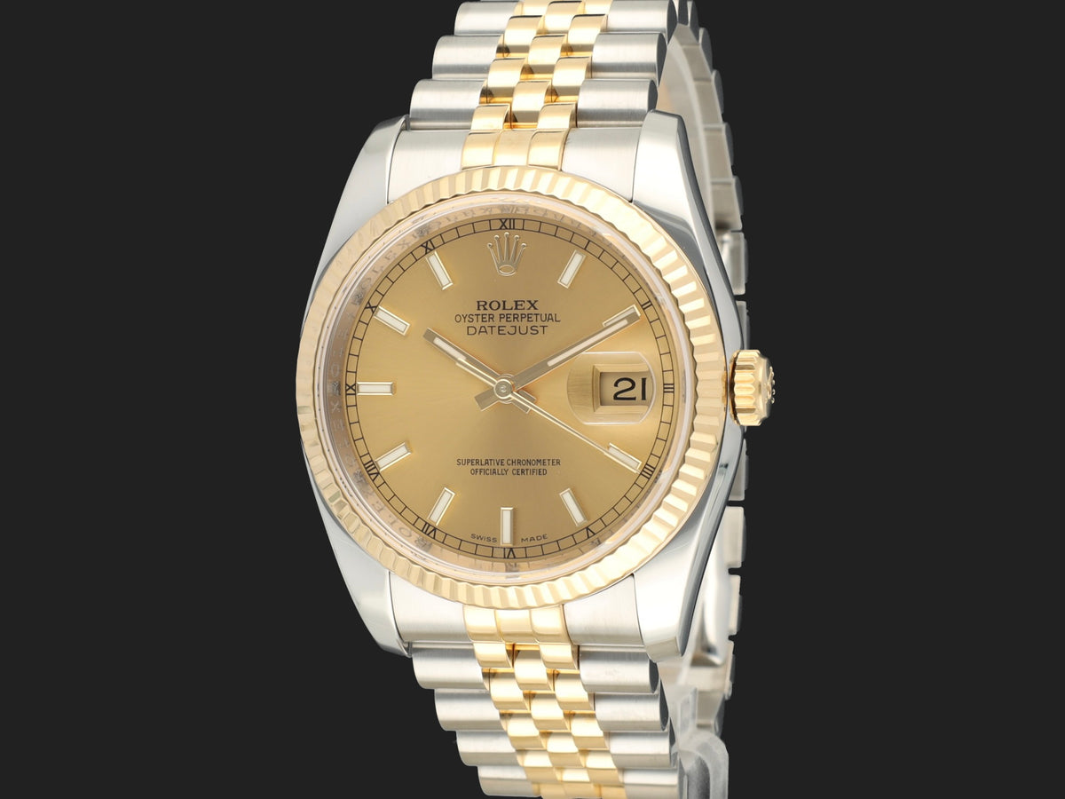 Rolex Datejust 36 Gold/Steel Champagne Dial 116233 (1)
