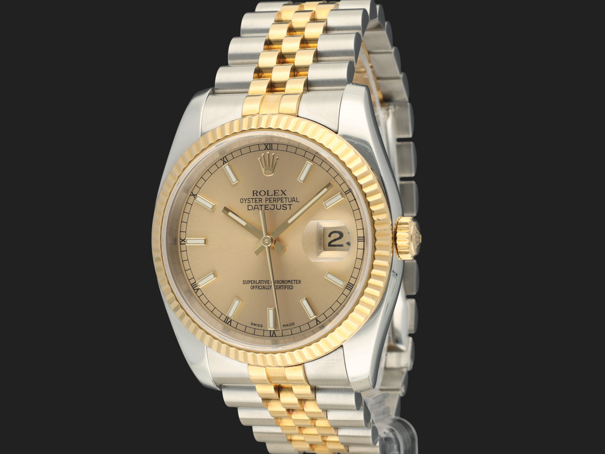 Rolex Datejust 36 Gold/Steel Champagne Dial 116233 (1)